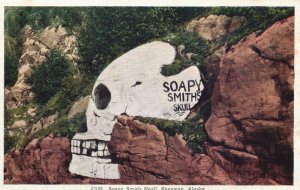 Vintage Postcard Soapy Smith Skull Peculiar Rock Formation Skagway Alaska AK