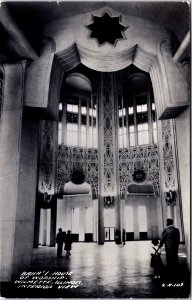 USA Baha'i House Of Worship Wilmette Illinois Interior Vintage RPPC C004