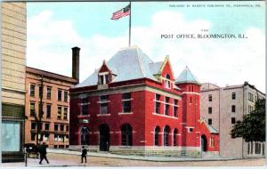 BLOOMINGTON, IL Illinois    POST OFFICE     c1910s     Postcard