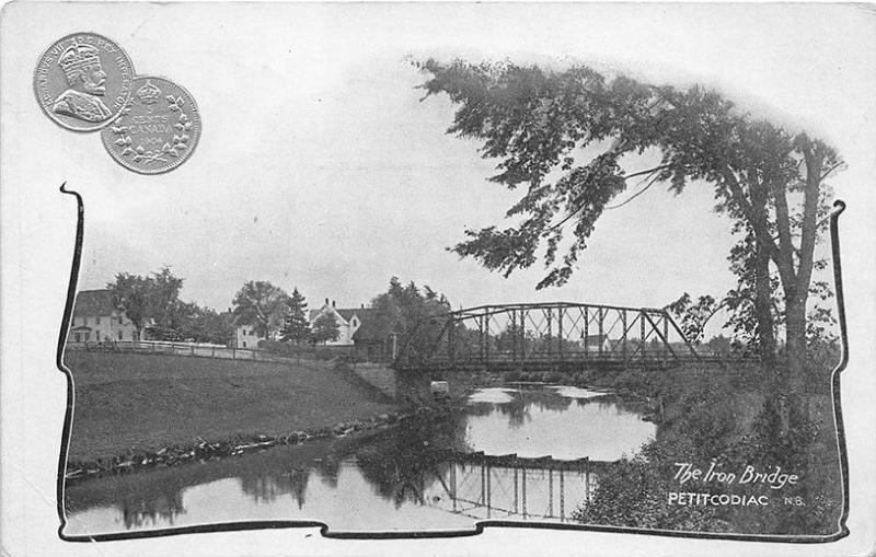 The Iron Bridge at Petitcodiac  New Brunswick 5 Cent Coin Postcard