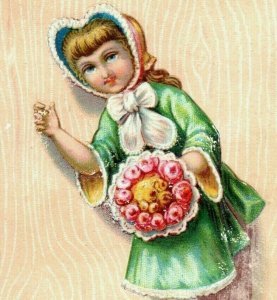 1880s Victorian Trade Cards Colonial Style Children & Letters Set Of 4 P227