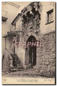 Old Postcard La Turbie door fortified Place Millo