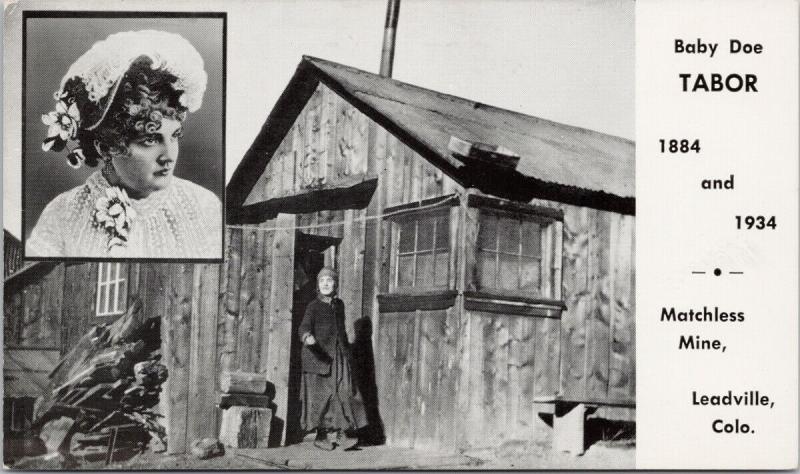 Baby Doe Tabor Matchless Mine Leadville CO Colorado Unused Vintage Postcard E60