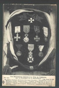 Ca 1918 PPC* Verdon France Collection Of Military War Medals From See Info