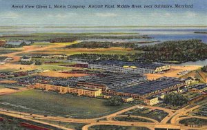 Glenn Martin Aircraft Plant Middle River Baltimore Maryland 1940s linen postcard