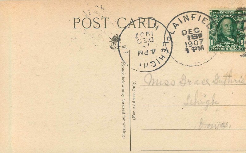 c1907 Postcard 'Frame' Multiview Joilet IL Courthouse, Library, High School & PO