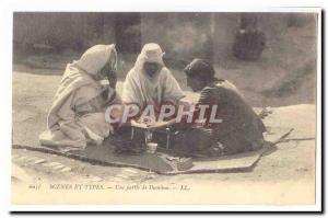 Algeria Old Postcard Scenes et Types Part of dominoes (games)