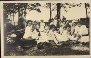 Family Picnic Food c1910 Real Photo Postcard