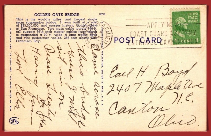 California, San Francisco - Golden Gate Bridge - [CA-753]