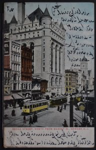 Newark, NJ - Broad Street, North from Market St. - 1906