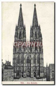 Postcard Old Koln Dom Westseite