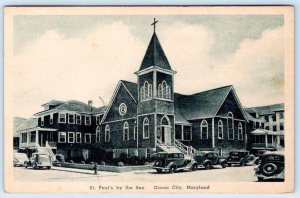 1920-30's OCEAN CITY MD ST PAULS BY THE SEA CHURCH ALBERTYPE DRISCOLL POSTCARD