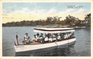 Budds Lake New Jersey Guardian Launch Boat Antique Postcard K93134 