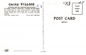 Rhode Island Westerly  China Village Chinese Restaurant