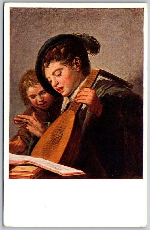 Postcard Hamburg Germany Singing Boys Frans Hals Painting 1910s Art