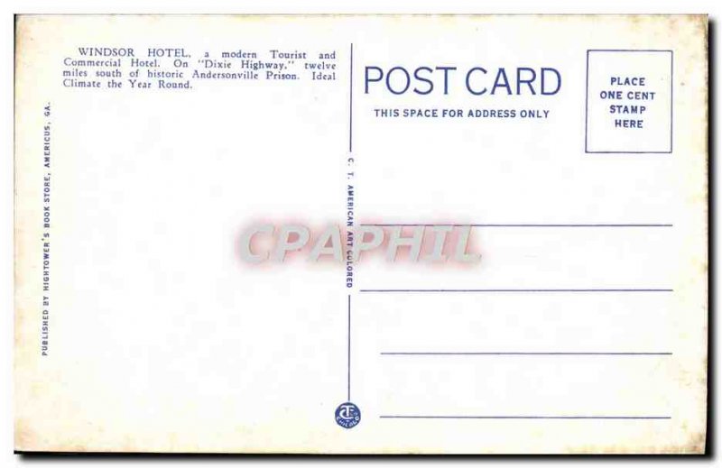 Old Postcard Windsor Hotel Americus Ga