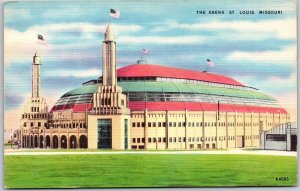 Arena Saint Louis Missouri Oval Shaped Building Huge Grounds for Shows Postcard