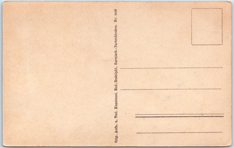 c1930s Zugspitze Germany Postcard Munchner Haus Observatory Mountain Peak Alps