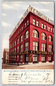 St Louis Missouri~F.C. Taylor Company~Fur District~Vintage Postcard