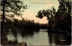 View In Paradise Bay, Lake George NY c1914 Vintage Postcard Q61