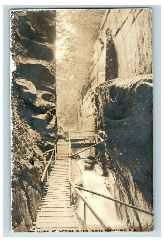 C.1910 RPPC The Flume Franconia Notch, White Mountains, N. H. Postcard P175 