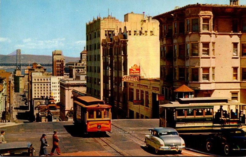 California San Francisco Cable Car At California and Powell Streets