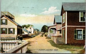 Vtg Siaconset Massachusetts MA Broadway Street View Homes Sconset 1910s Postcard