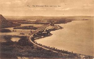 Lake City Minnesota Mississippi River Birdseye View Antique Postcard K47496