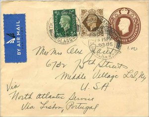 Entier Postal Stationery March 1 / 2d Glasgow for USA