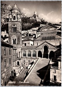 Amalfi Cattedrale Italy Buildings Mountain Cliffs Real Photo RPPC Postcard