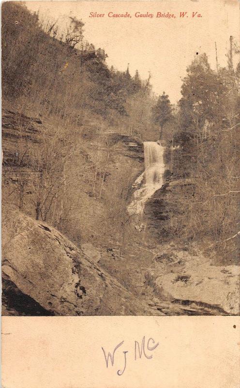 E33/ Gauley Bridge West Virginia WV Postcard c1910 Silver Cascade Waterfall