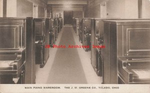 OH, Toledo, Ohio, JW Greene Company, Main Piano Wareroom Interior