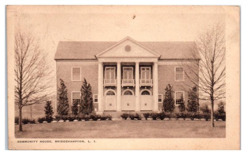 1930 Community House, Bridgehampton, Long Island, NY Postcard