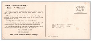 Andis Clipper Company Racine Wis. Advertising Postcard Paul Webb's Mountain Boys
