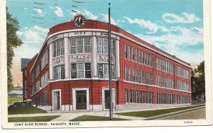 Postcard Cony High School Augusta Maine