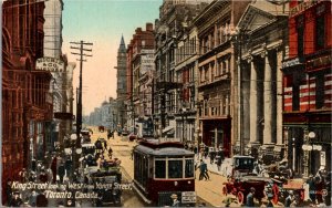 Postcard King Street Looking West from Yonge Street in Toronto, Canada