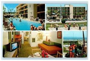 c1950's Aquarius Motor Inn Wildwood New Jersey NJ Multiview Vintage Postcard