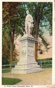 Vintage Postcard 1945 Robert Burns Monument Historic Landmark Barre Vermont VT