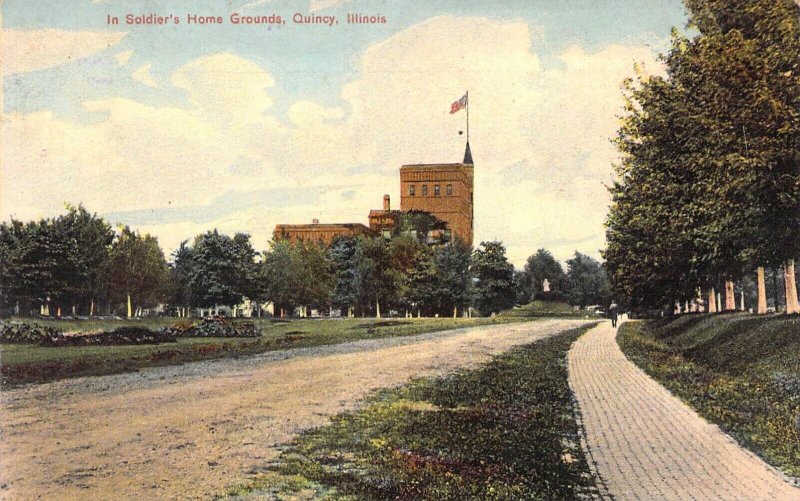 c.'10,in Soldier's Home Grounds, Msg, Quincy,IL,Old Post Card