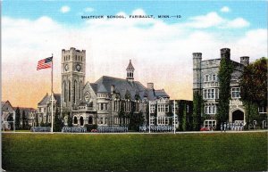 Vtg Faribault Minnesota MN Shattuck School 1930s Old Linen View Postcard
