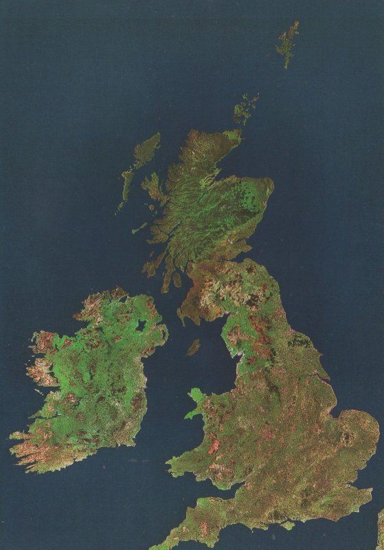 British Isles From Outer Space Rare Astronomy Map Postcard