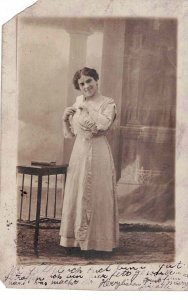 Hungarian Vintage Portrait Postcard c 1909 Woman Lady