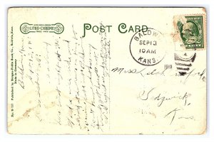 Postcard Library Baker University Baldwin Kans. Kansas c1919