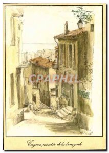 Postcard Modern Cagnes Montee of the village