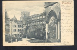 1903 HEIDELBERG GERMANY SCHLOSSHOF VINTAGE POSTCARD NICE STAMP