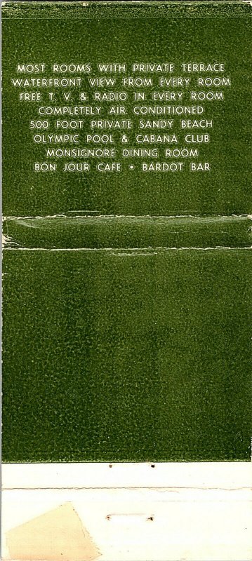 MONTMARTRE Hotel/Cabana Club Miami Beach Florida Vintage Matchbook Cover #2