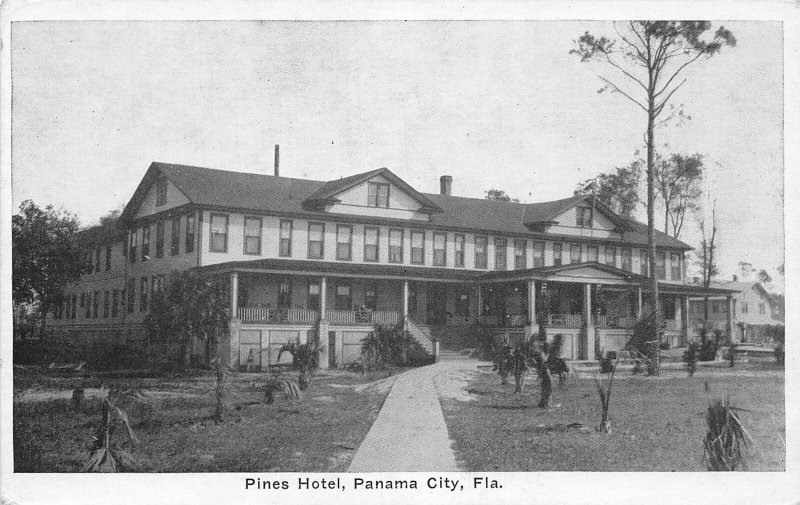 J22/ Panama City Florida Postcard c1910 Pines Hotel Building  100