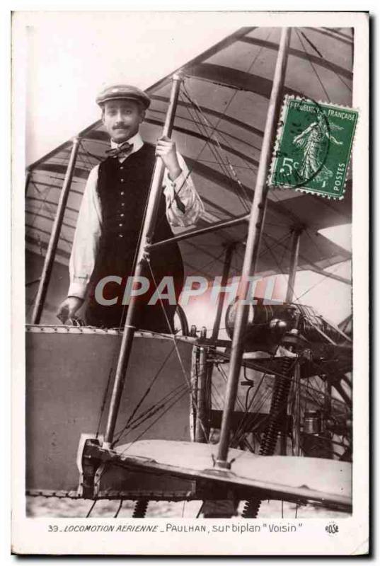 Old Postcard Jet Aviation on Paulhan Voisin biplane