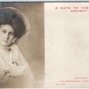 1905 A Note To The Maid RPPC Woman Real Photo Photograph Company UDB PC A134