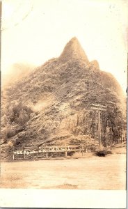 RPPC Postcard of Nuuanu Pali Cliff Mountainside Honoluly Hawaii 1950s